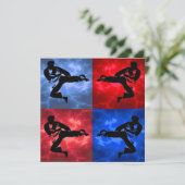 Invitation Fête d'anniversaire de garçons de karaté (Debout devant)