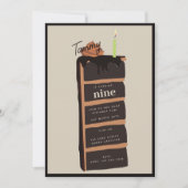 Invitation Fête d'anniversaire de gâteau au chocolat (Devant)