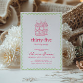 Invitation Fête d'anniversaire de Gâteau Whimsical tiré à la 