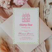 Invitation Fête d'anniversaire de Gâteau Whimsical tiré à la 