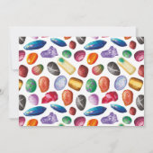 Invitation Fête d'anniversaire de géologie Roches Gemmes Cris (Dos)