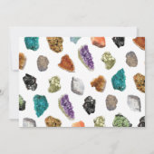 Invitation Fête d'anniversaire de géologie Roches Pierres pré (Dos)