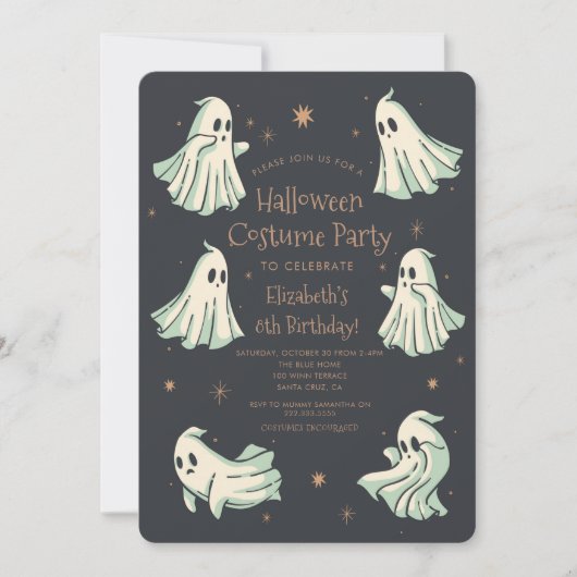 Invitation Fête d'anniversaire de Ghost Halloween Spooktacula (Devant)