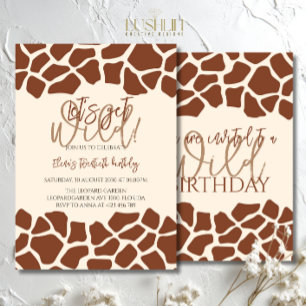 Invitation Fête d'anniversaire de girafe d'animaux sauvages