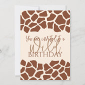 Invitation Fête d'anniversaire de girafe d'animaux sauvages (Dos)