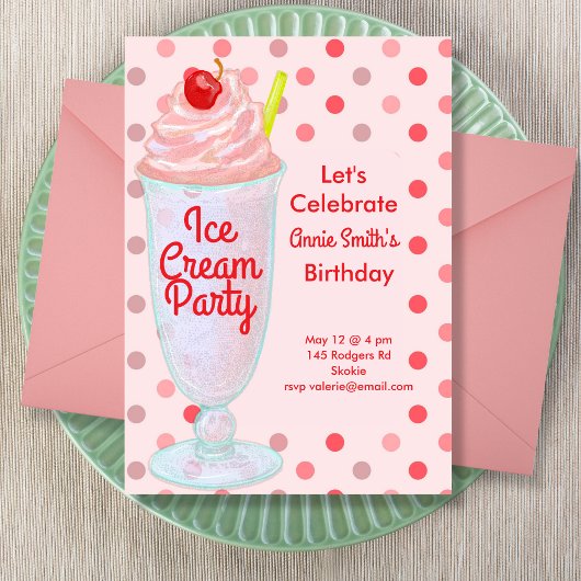Invitation Fête d'anniversaire de glace
