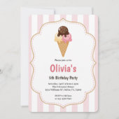 Invitation Fête d'anniversaire de glace des filles mignonnes (Devant)