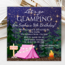 Fête d'anniversaire de glamping pour filles