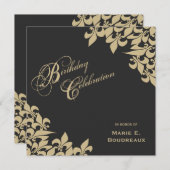 Invitation Fête d'anniversaire de Gold Fleur de Lis Milestone (Devant / Derrière)