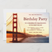Invitation Fête d'anniversaire de golden gate bridge (Devant)