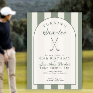 Invitation Fête d'anniversaire de golf adulte six tee 60 ans