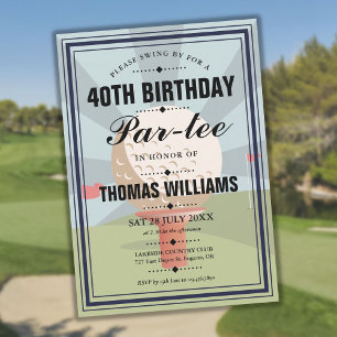 Invitation Fête d'anniversaire de golf classique Partee