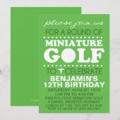 Invitation Fête d'anniversaire de golf miniature de temps de (Devant / Derrière)