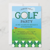 Invitation Fête d'anniversaire de golf moderne (Devant)