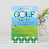 Invitation Fête d'anniversaire de golf moderne (Debout devant)