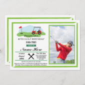 Invitation Fête d'anniversaire de golf n'importe quel âge 40e (Devant / Derrière)