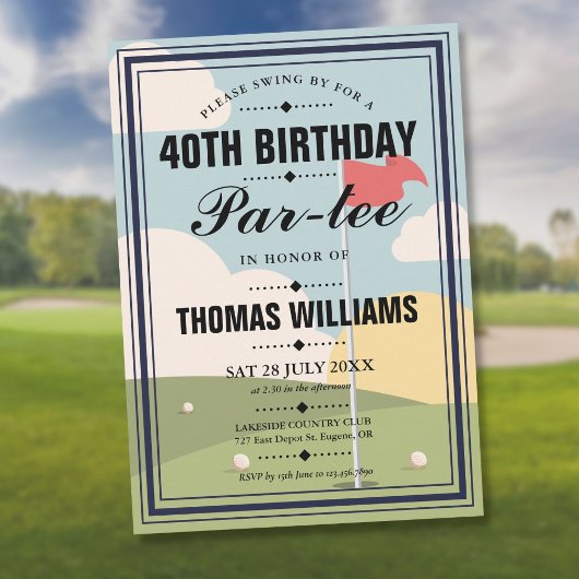 Invitation Fête d'anniversaire de golf Partee 