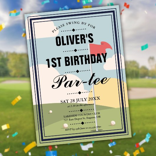 Invitation Fête d'anniversaire de golf pour tous âges 