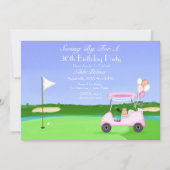 Invitation Fête d'anniversaire de golf rose 30 ans (Devant)