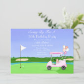 Invitation Fête d'anniversaire de golf rose 30 ans (Debout devant)