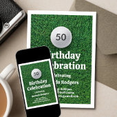 Invitation Fête d'anniversaire de golf sur le Green