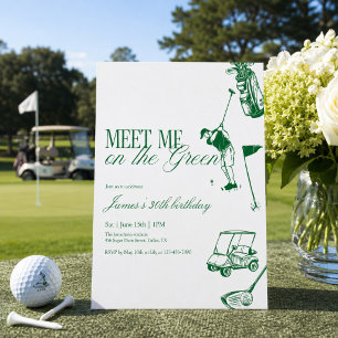 Invitation Fête d'anniversaire de golf vintage, retrouvez-moi
