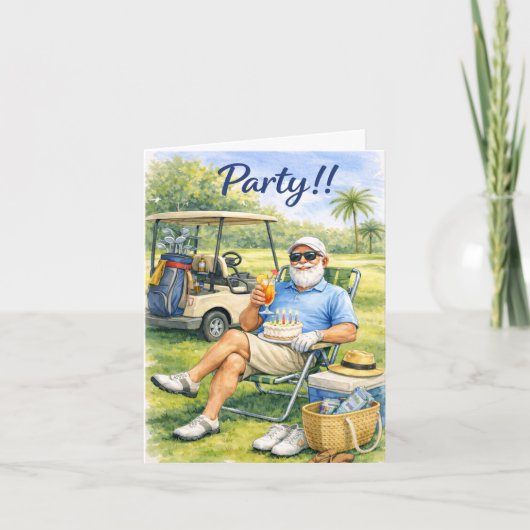 Invitation Fête d'anniversaire de golfeur (Devant)