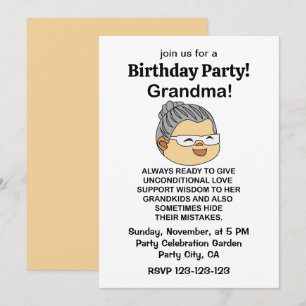 Invitation Fête d'anniversaire de grand-mère