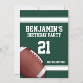 Invitation Fête d'anniversaire de Green and White Stripes (Devant)