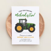Invitation Fête d'anniversaire de Green Tractor