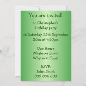 Invitation Fête d'anniversaire de Green Tractor (Dos)