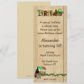 Invitation Fête d'anniversaire de grenouille d'impression de (Devant / Derrière)