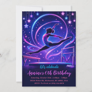Invitation Fête d'anniversaire de gymnastique personnelle