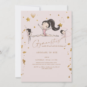 Invitation Fête d'anniversaire de gymnastique Tourbillon Chev