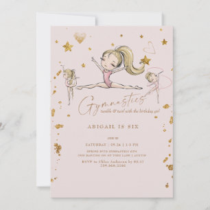 Invitation Fête d'anniversaire de gymnastique Tumble & Twirl