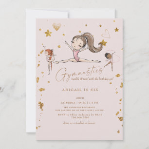 Invitation Fête d'anniversaire de Gymnastique Tumble & Twirl