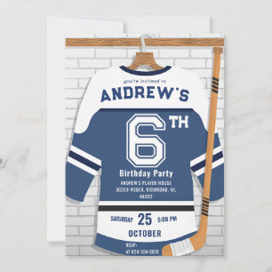 Invitation Fête d'anniversaire de hockey numérique personnali