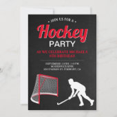 Invitation Fête d'anniversaire de hockey sur glace (Devant)