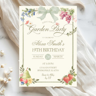 Invitation Fête d'anniversaire de jardin de marché de fermier