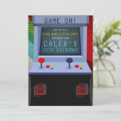 Invitation Fête d'anniversaire de jeu vidéo d'arcade (Debout devant)
