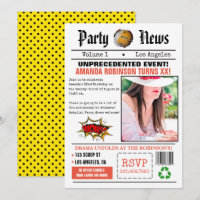 Fête d'anniversaire de journal rétro