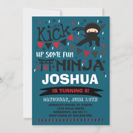 Invitation Fête d'anniversaire de karaté d'invitation (Devant)