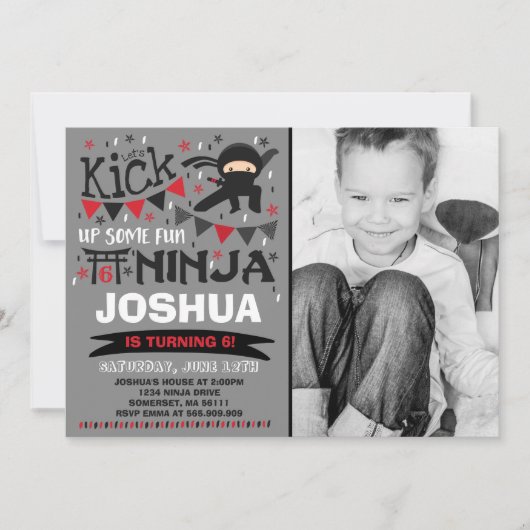 Invitation Fête d'anniversaire de karaté d'invitation (Devant)