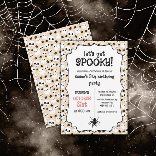 Invitation Fête d'anniversaire de Kawaii Halloween