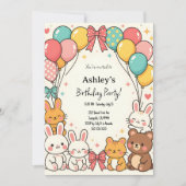 Invitation Fête d'anniversaire de Kawaii Kid's Cute (Devant)