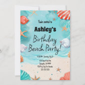 Invitation Fête d'anniversaire de Kids Beach (Devant)