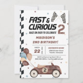 Invitation Fête d'anniversaire de la 2e course Brown rapide e (Devant)