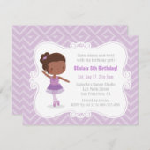 Invitation Fête d'anniversaire de la Ballerina (Devant / Derrière)