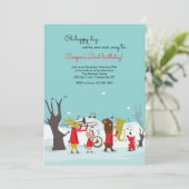 Invitation Fête d'anniversaire de la bande des animaux de Mar (Debout devant)