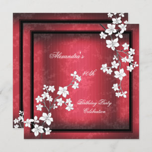 Invitation Fête d'anniversaire de la Black Blossom d'Asie Rou